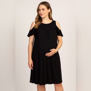 Isabel Maternity by Ingrid & Isabel Black Cold Shoulder Dress M